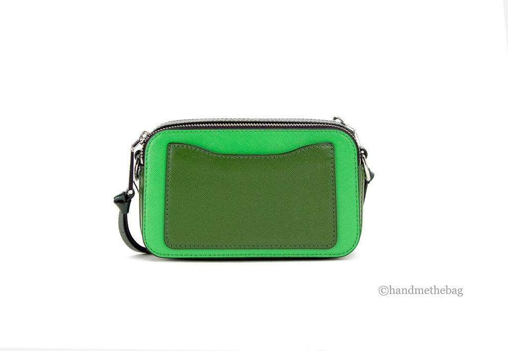 Marc Jacobs The Studded Snapshot Saffiano Leather Fern Green Shoulder Handbag